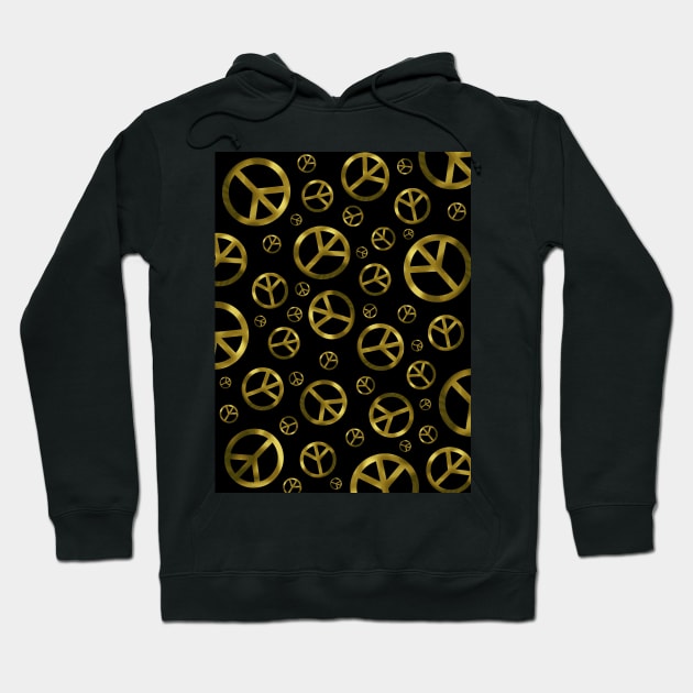 Peace Sign Gold - Peace Sign Art Hoodie by SartorisArt1